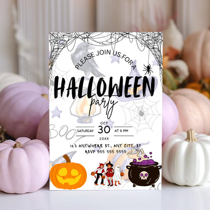 Halloween Scene Party Invitation Template - CreativeRino