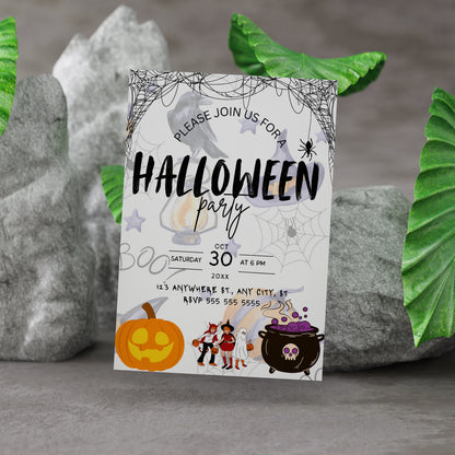 Halloween Scene Party Invitation Template - CreativeRino