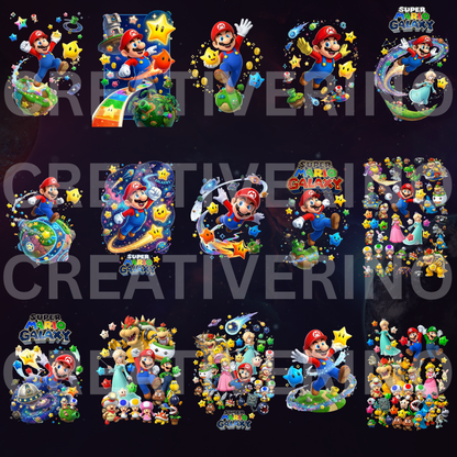 Super Mario Galaxy Movie PNG Bundle | Mario Characters Clipart CreativeRino