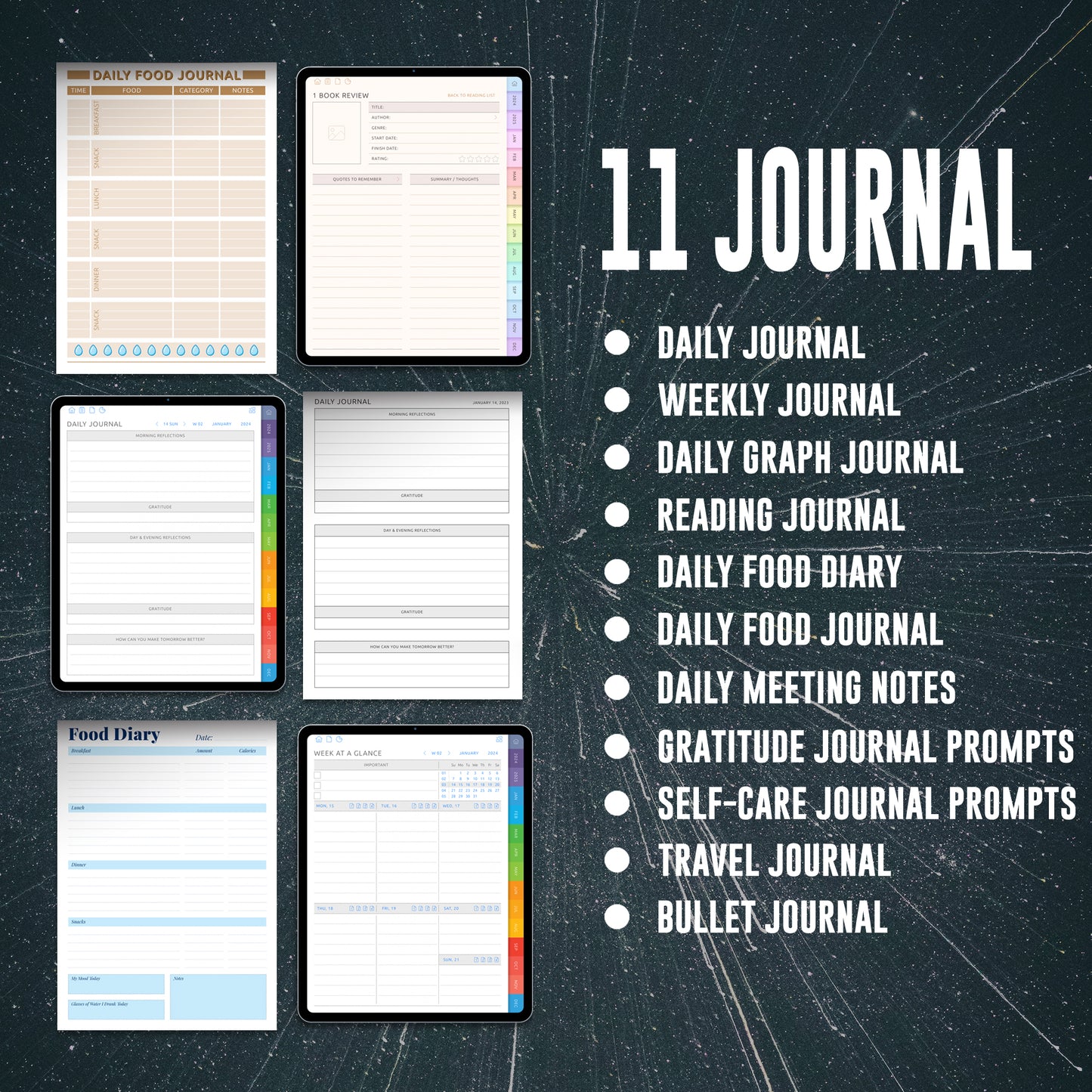 2025 Journal Bundle Printable Journal Planner Calendar Trackers Pages | 2025 Digital Planner Bundle - CreativeRino