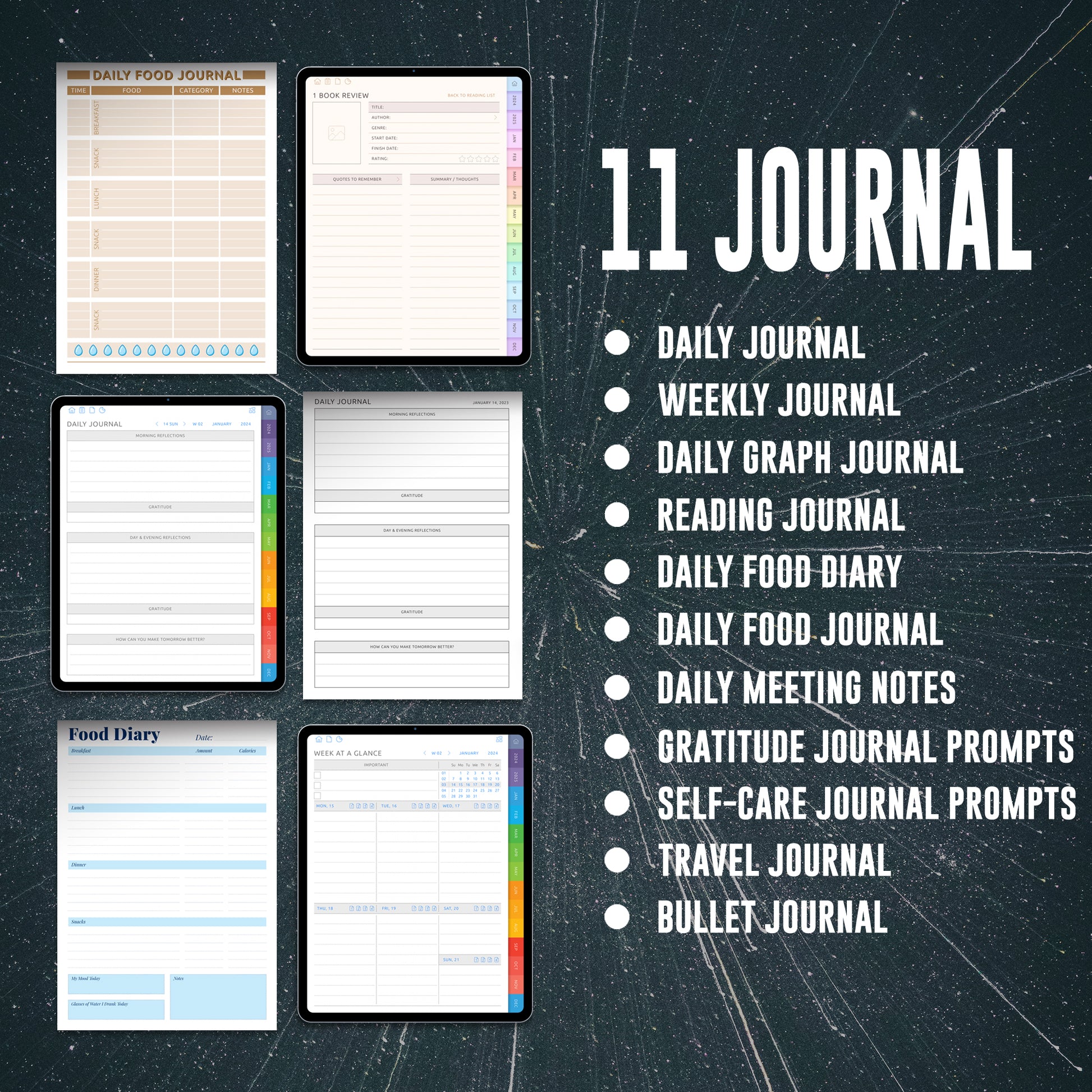 2025 Journal Bundle Printable Journal Planner Calendar Trackers Pages | 2025 Digital Planner Bundle - CreativeRino