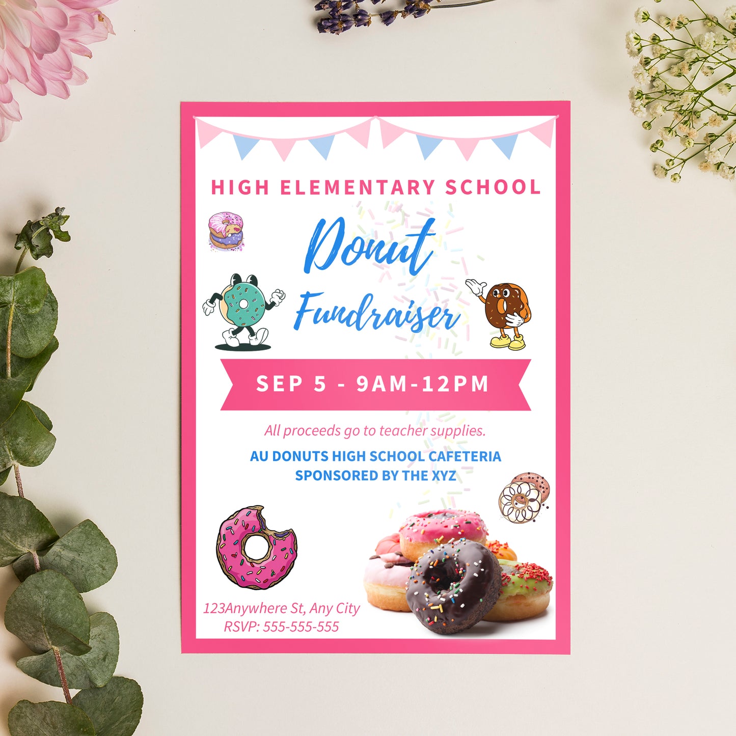 Donut Fundraiser Flyer Template