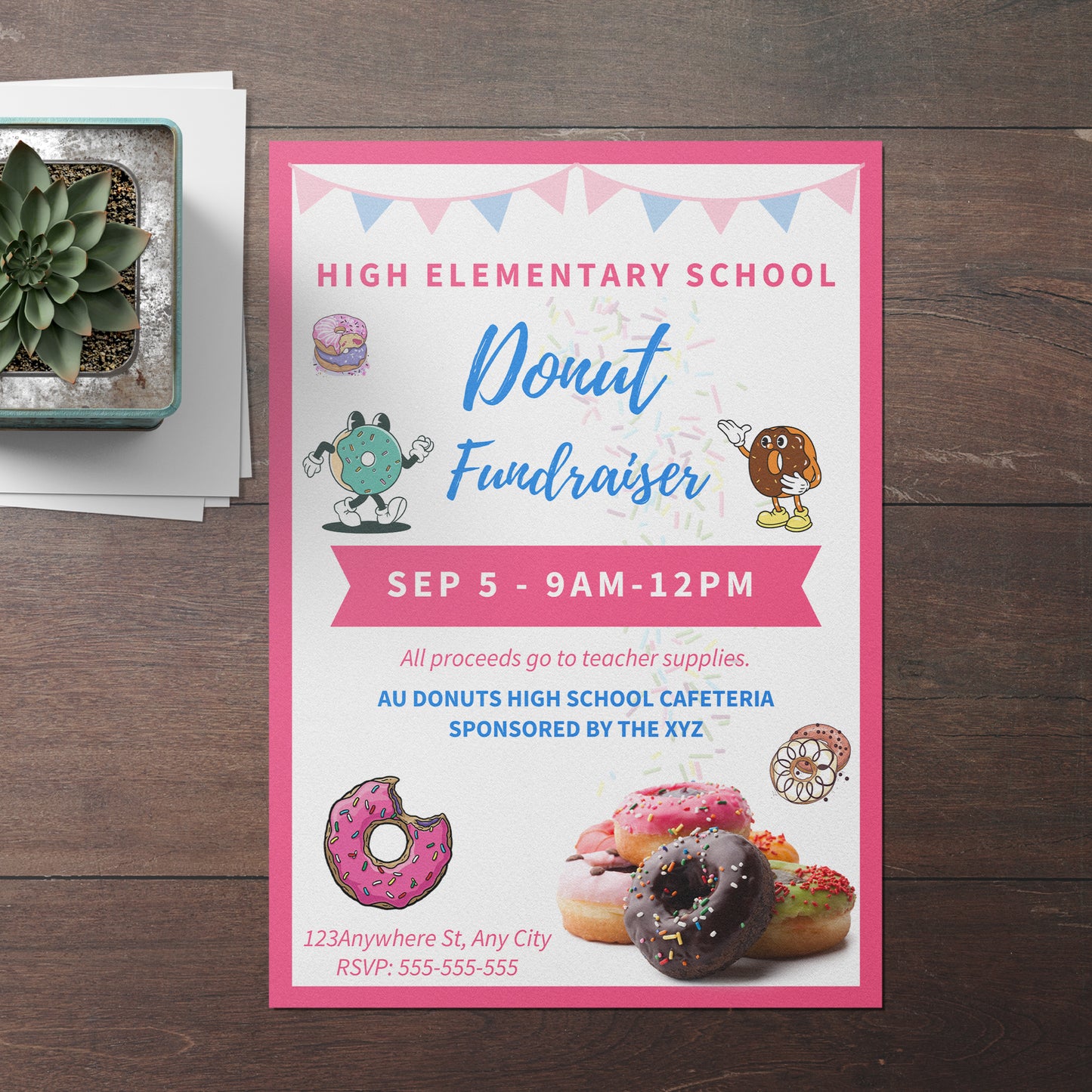 Donut Fundraiser Flyer Template