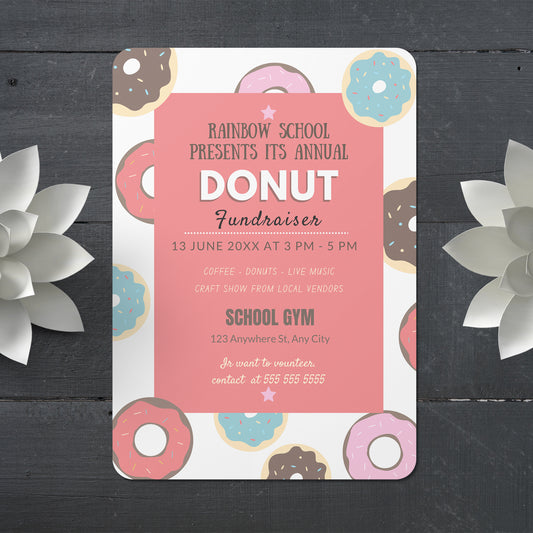 Donut Fundraiser Flyer Invite Template