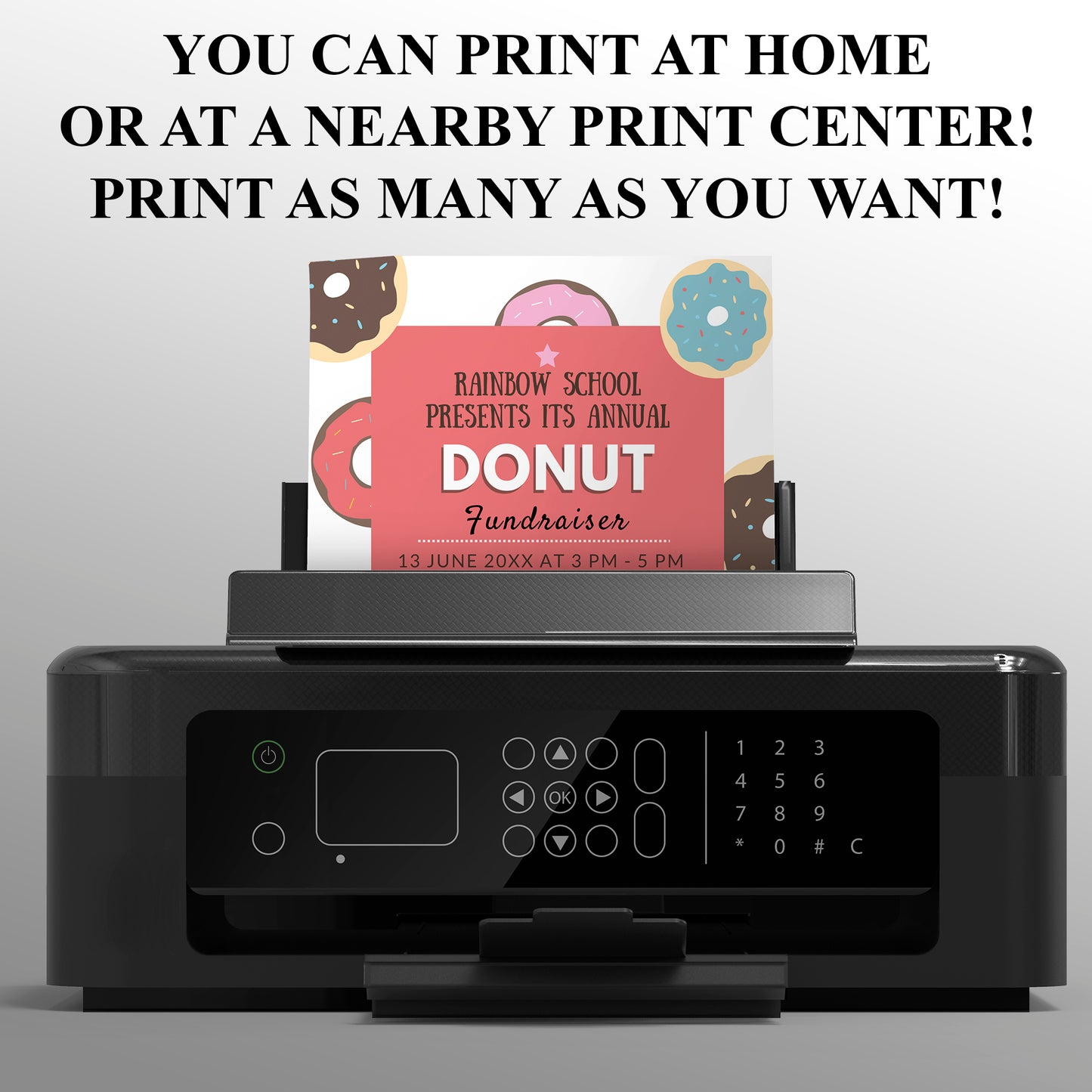 Donut Fundraiser Flyer Invite Template