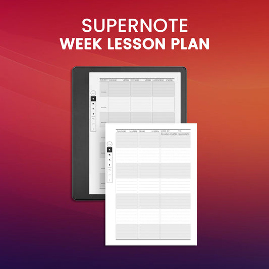 Supernote Week Lesson Plan Planner Template