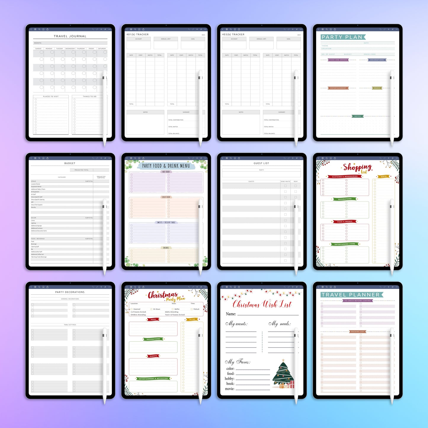 43 reMarkable 2 Personal, Home & Family Planners Template Bundle