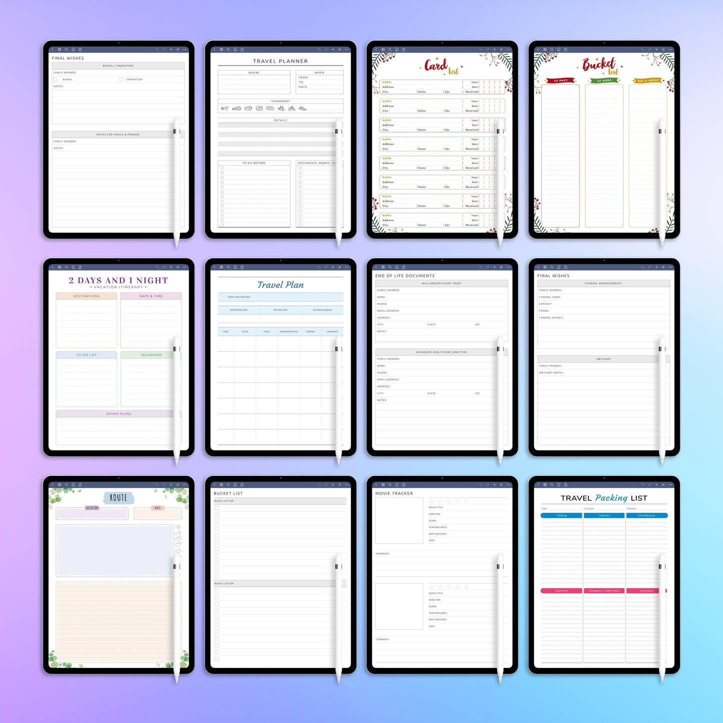 43 reMarkable 2 Personal, Home & Family Planners Template Bundle