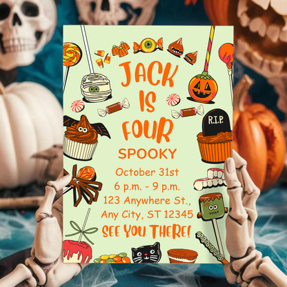 Spooky Halloween Birthday Invitation Template - CreativeRino