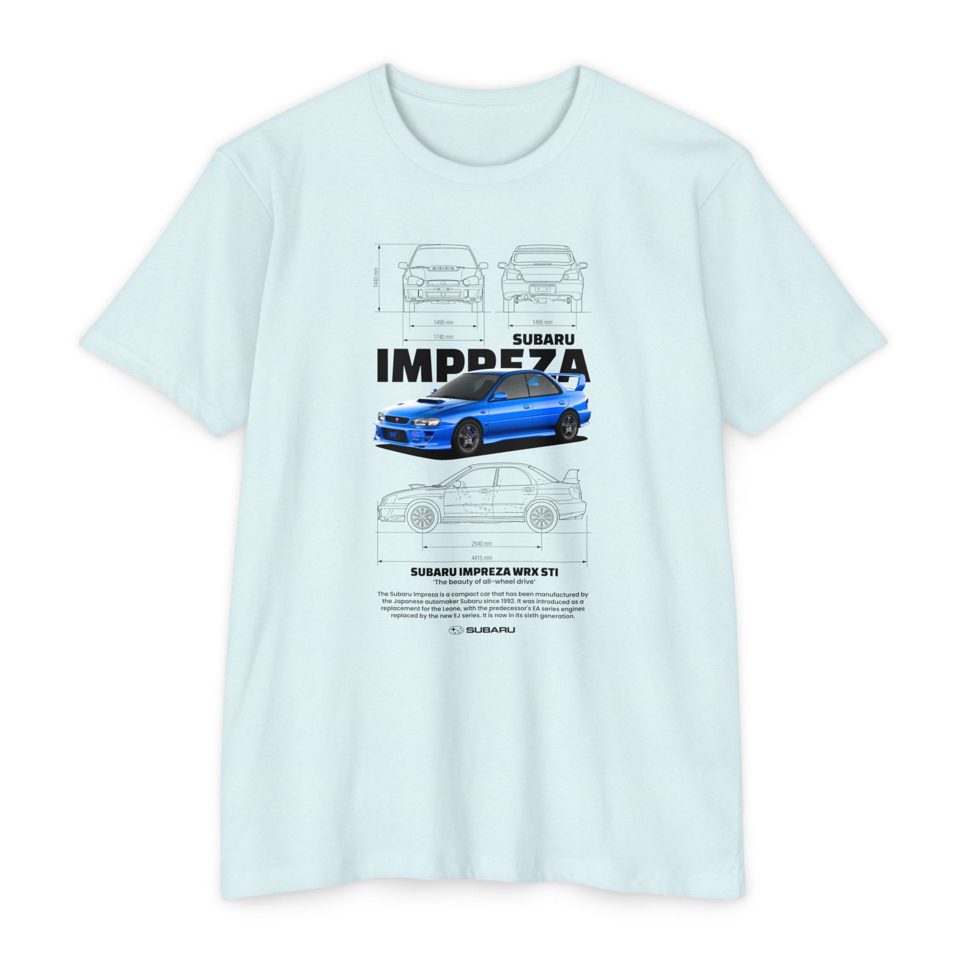 Subaru Impreza WRX STI Graphic Tee - Unisex CVC Jersey T-Shirt for Car Lovers - CreativeRino