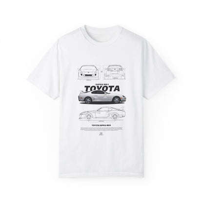 Toyota Supra Garment-Dyed Unisex T-Shirt - Classic Car Graphic T-shirt - CreativeRino