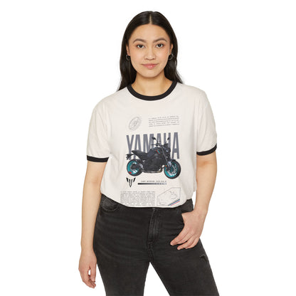 Yamaha Motorcycle Unisex Cotton Ringer T-Shirt - Vintage Design - CreativeRino