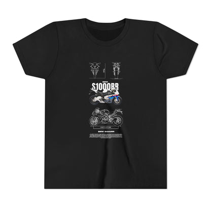 BMW S1000RR Youth Short Sleeve Tee - Cool Motorcycle Graphic T-Shirt - CreativeRino