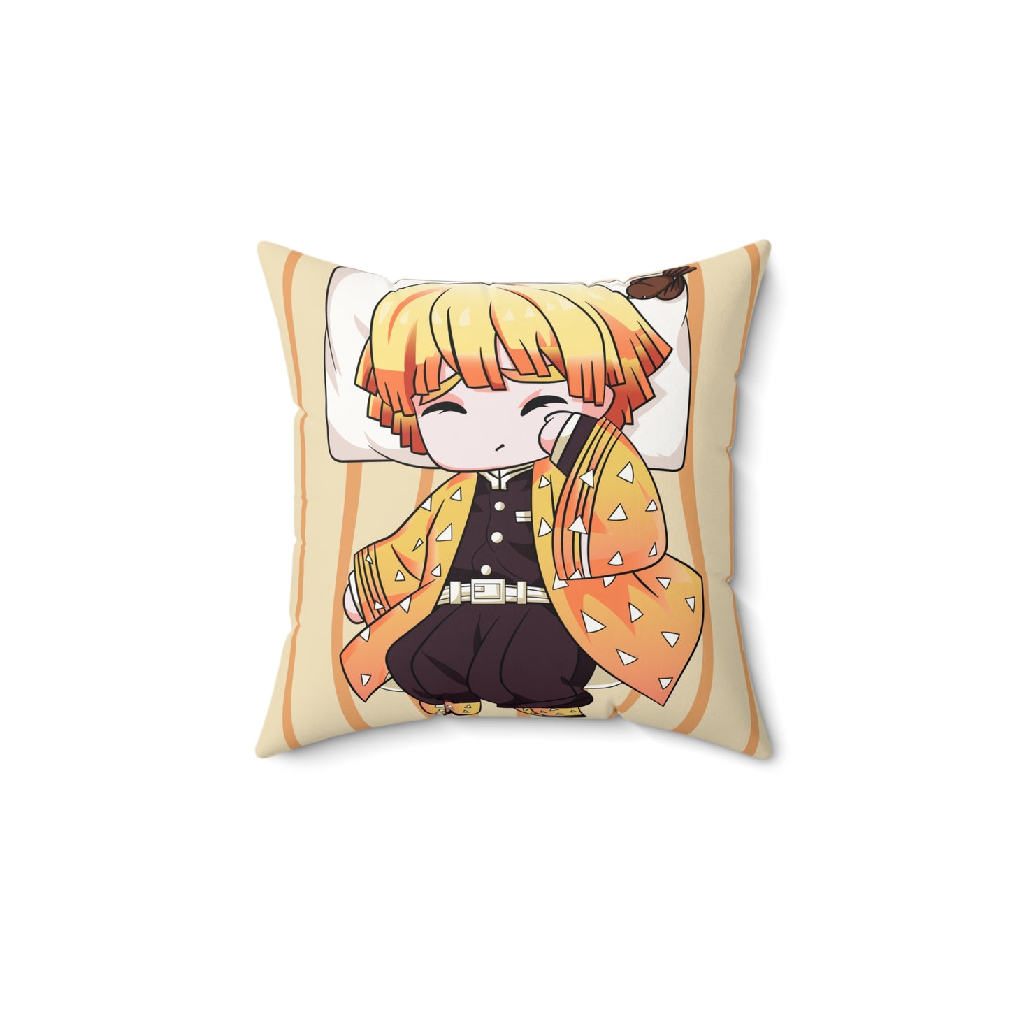 Cute Anime Demon Slayer Character Faux Suede Square Pillow | Cozy Decor for Fans - CreativeRino