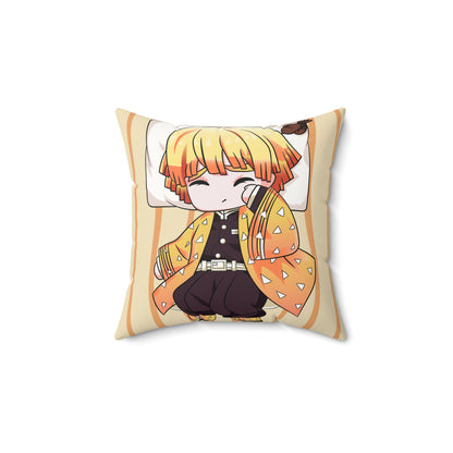 Cute Anime Demon Slayer Character Faux Suede Square Pillow | Cozy Decor for Fans - CreativeRino