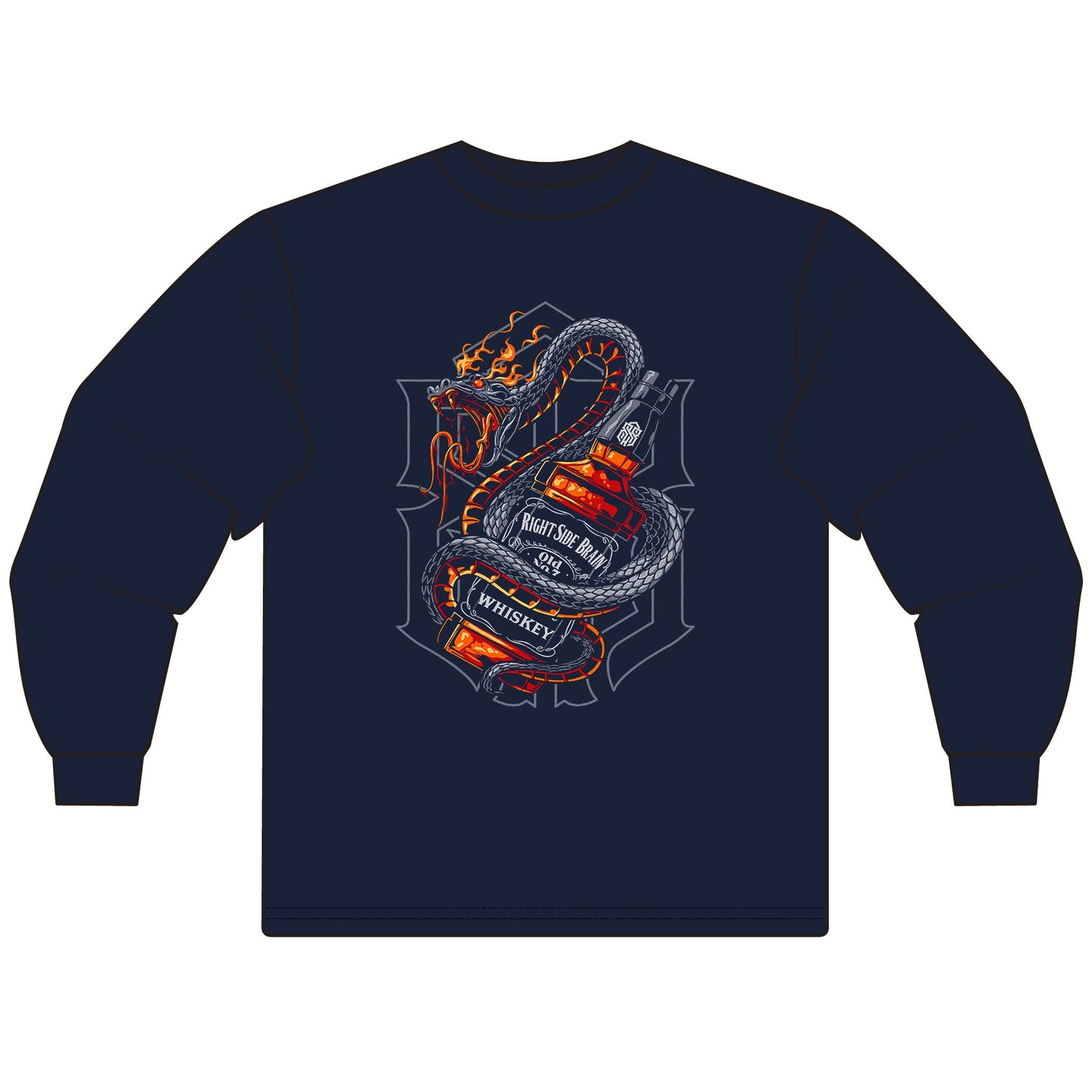 Whiskey Snake Unisex Long Sleeve T-Shirt - Perfect for Casual Wear & Gift for Whiskey Lovers - CreativeRino