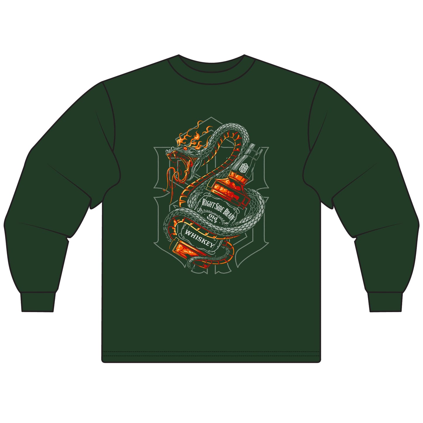 Whiskey Snake Unisex Long Sleeve T-Shirt - Perfect for Casual Wear & Gift for Whiskey Lovers - CreativeRino