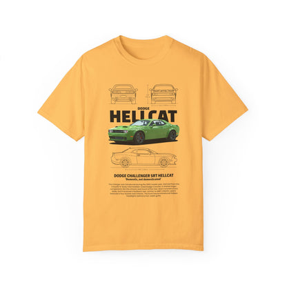 Dodge Charger SRT Hellcat Unisex Garment-Dyed T-Shirt - Car Enthusiast Apparel - CreativeRino