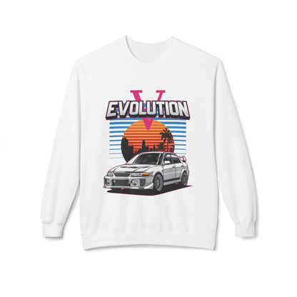 Retro Car Evolution Crewneck Sweatshirt - Unisex Midweight Fleece - CreativeRino