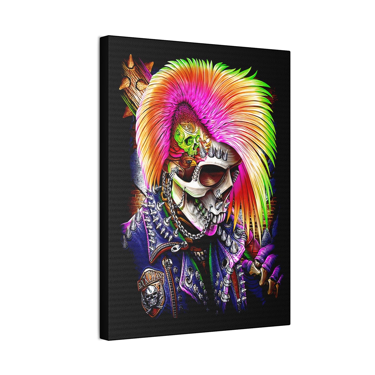 Punk Rock Skull Canvas Art - Vibrant Wall Decor for Music Lovers - CreativeRino