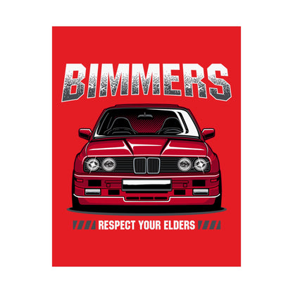 Bimmers Matte Vertical Poster - Respect Your Elders Automotive Art - CreativeRino