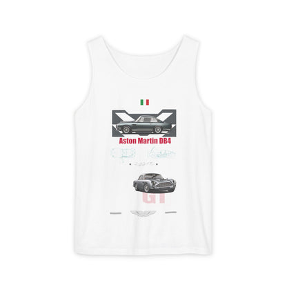 Aston Martin DB4 Unisex Tank Top - Vintage Car Graphic T-shirt - CreativeRino