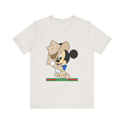 Trendy Graphic Tee - Mickey Mouse Gucci Cowboy T-shirt Design - CreativeRino