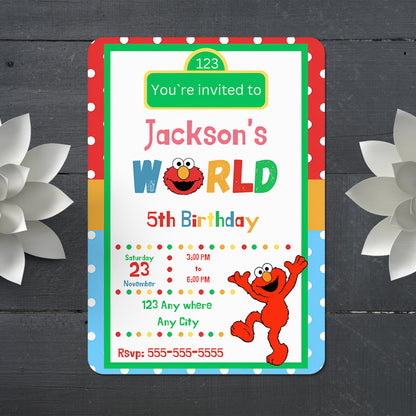 Sesame Street Birthday Invitation Template - CreativeRino