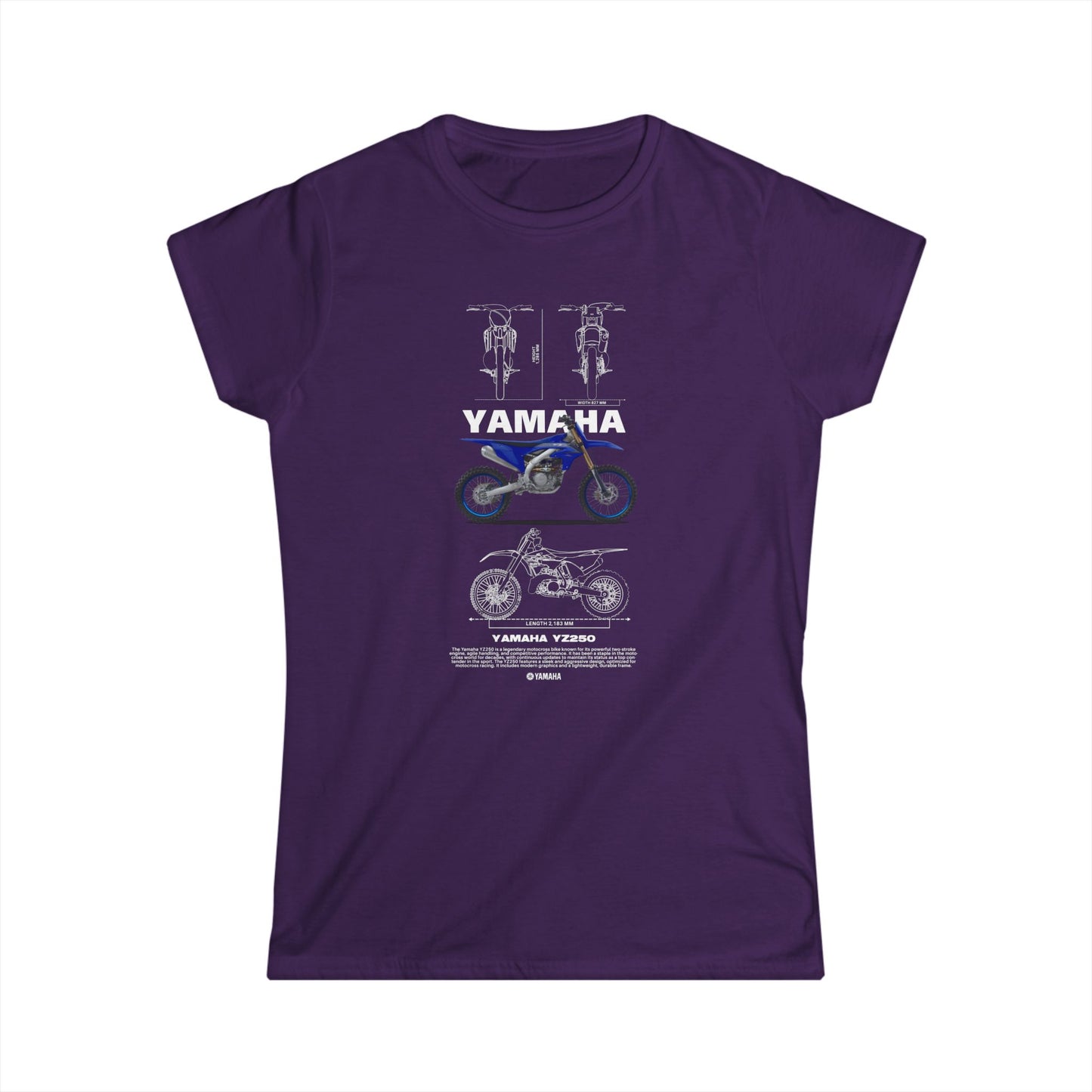 Yamaha YZ250 Motorcycle Women's Softstyle Tee - Perfect T-shirt Gift for Bikers - CreativeRino