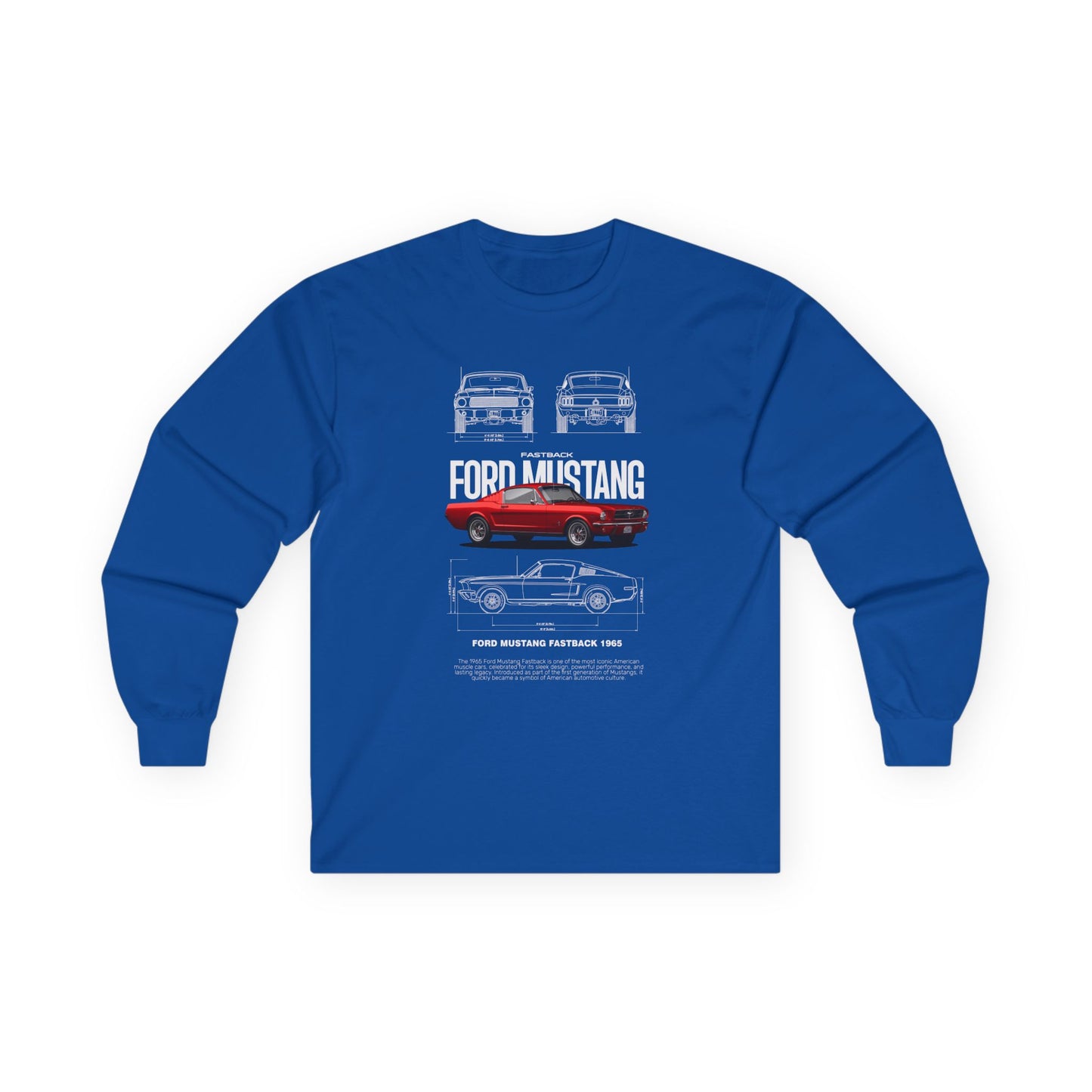 Ford Mustang Retro Long Sleeve T-shirt for Car Enthusiasts - CreativeRino