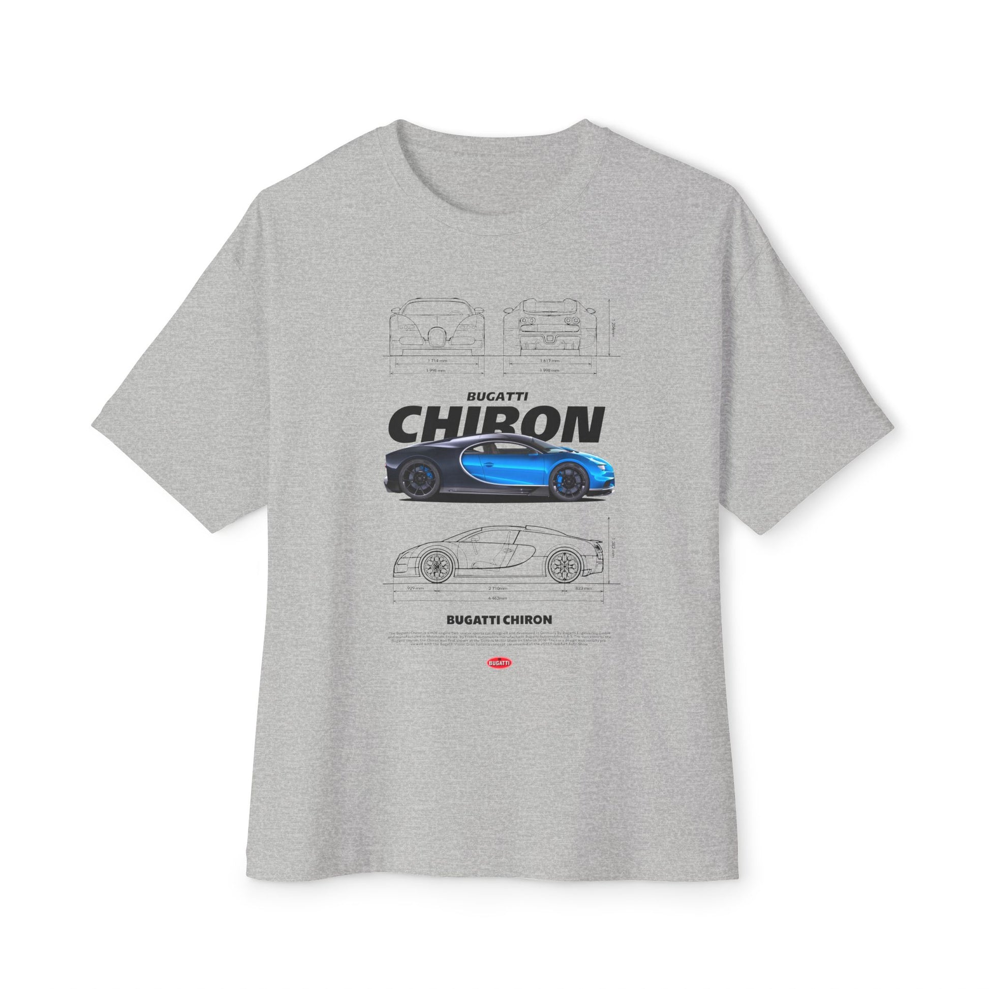 Bugatti Chiron Unisex Oversized Boxy Tee - Car T-shirt - CreativeRino