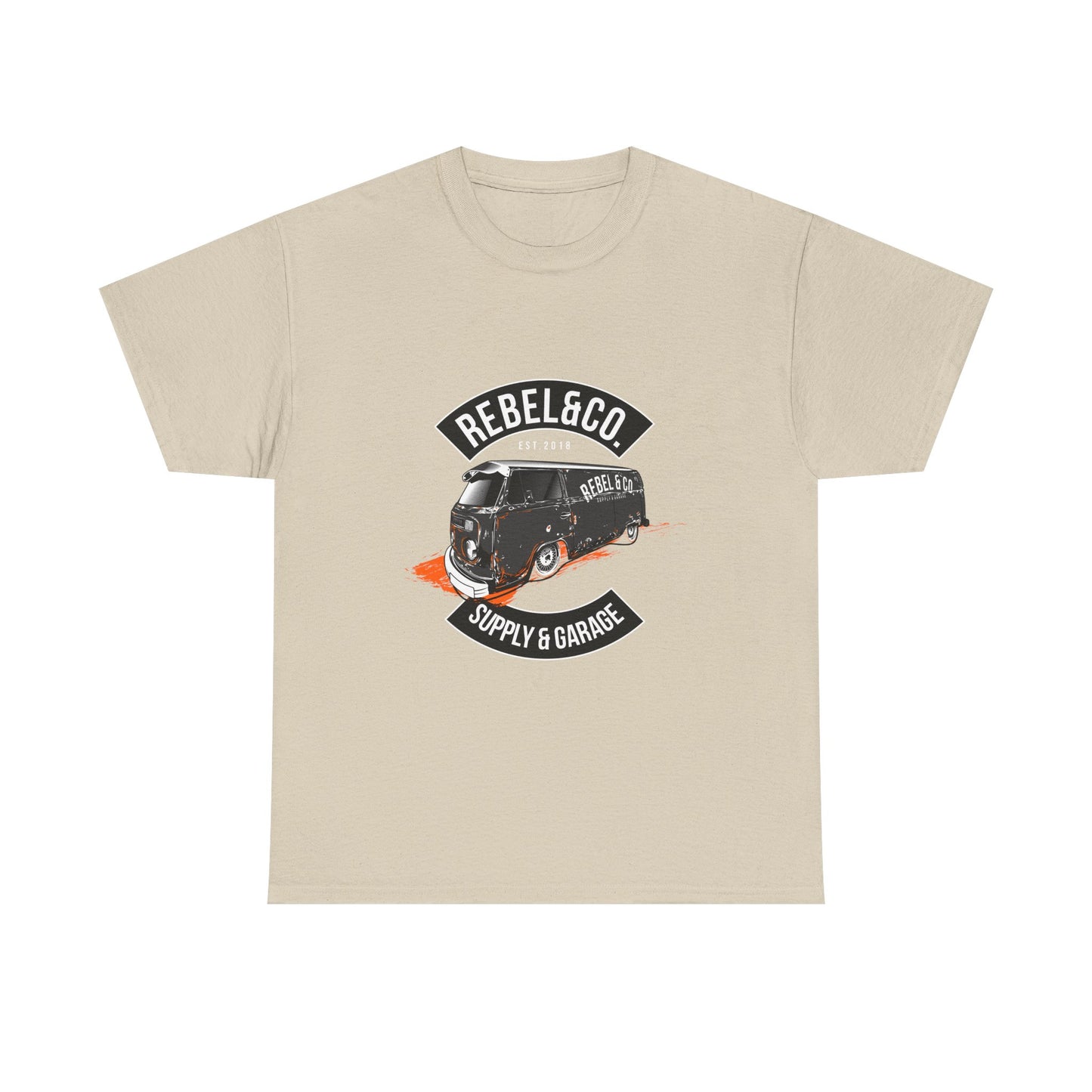 Rebel & Co. Supply Van Unisex Heavy Cotton Tee - Vintage Garage Style T-shirt - CreativeRino