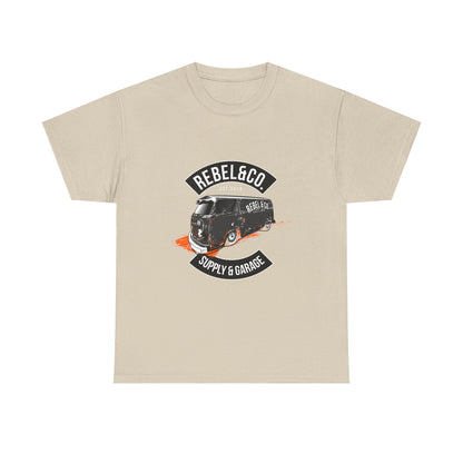 Rebel & Co. Supply Van Unisex Heavy Cotton Tee - Vintage Garage Style T-shirt - CreativeRino