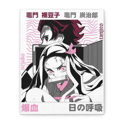 Anime-Inspired Matte Canvas Art - Demon Slayer Design for Fans - CreativeRino
