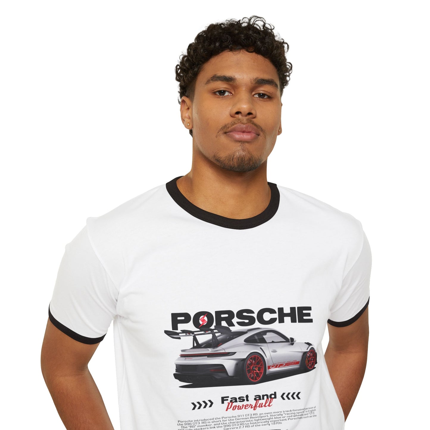 Porsche 911 Fast and Fearless Unisex Cotton Ringer T-Shirt - CreativeRino
