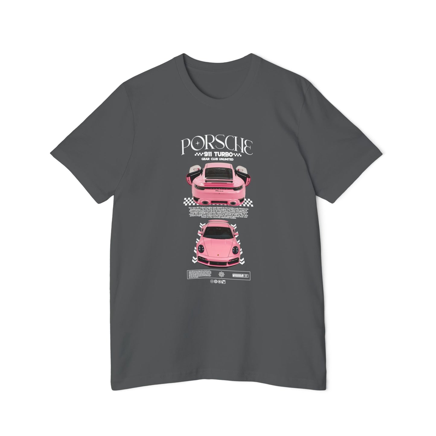 Porsche 911 Turbo S Pink Sports Car T-Shirt - USA-Made Unisex Tee - CreativeRino
