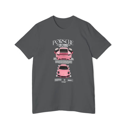 Porsche 911 Turbo S Pink Sports Car T-Shirt - USA-Made Unisex Tee - CreativeRino