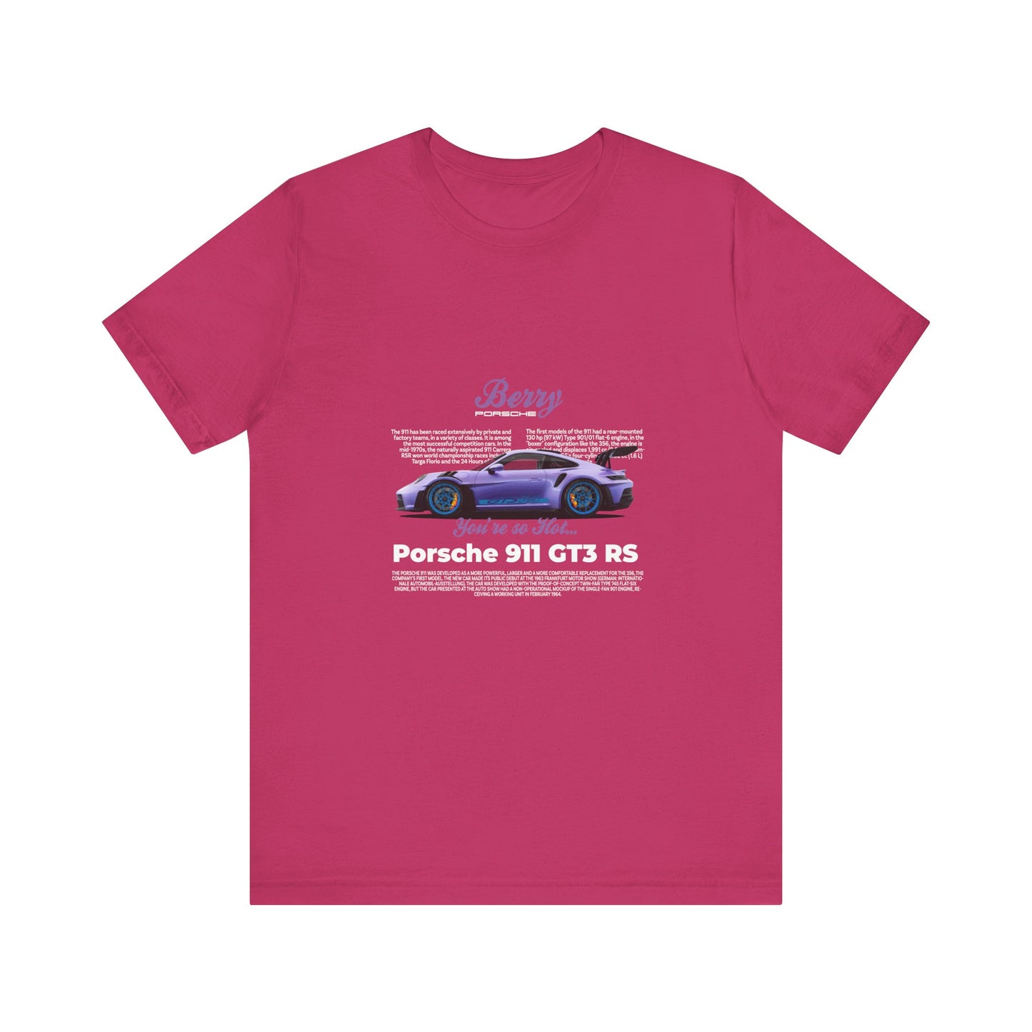 Porsche 911 GT3 RS Berry Car Tee for Automotive Enthusiasts - CreativeRino