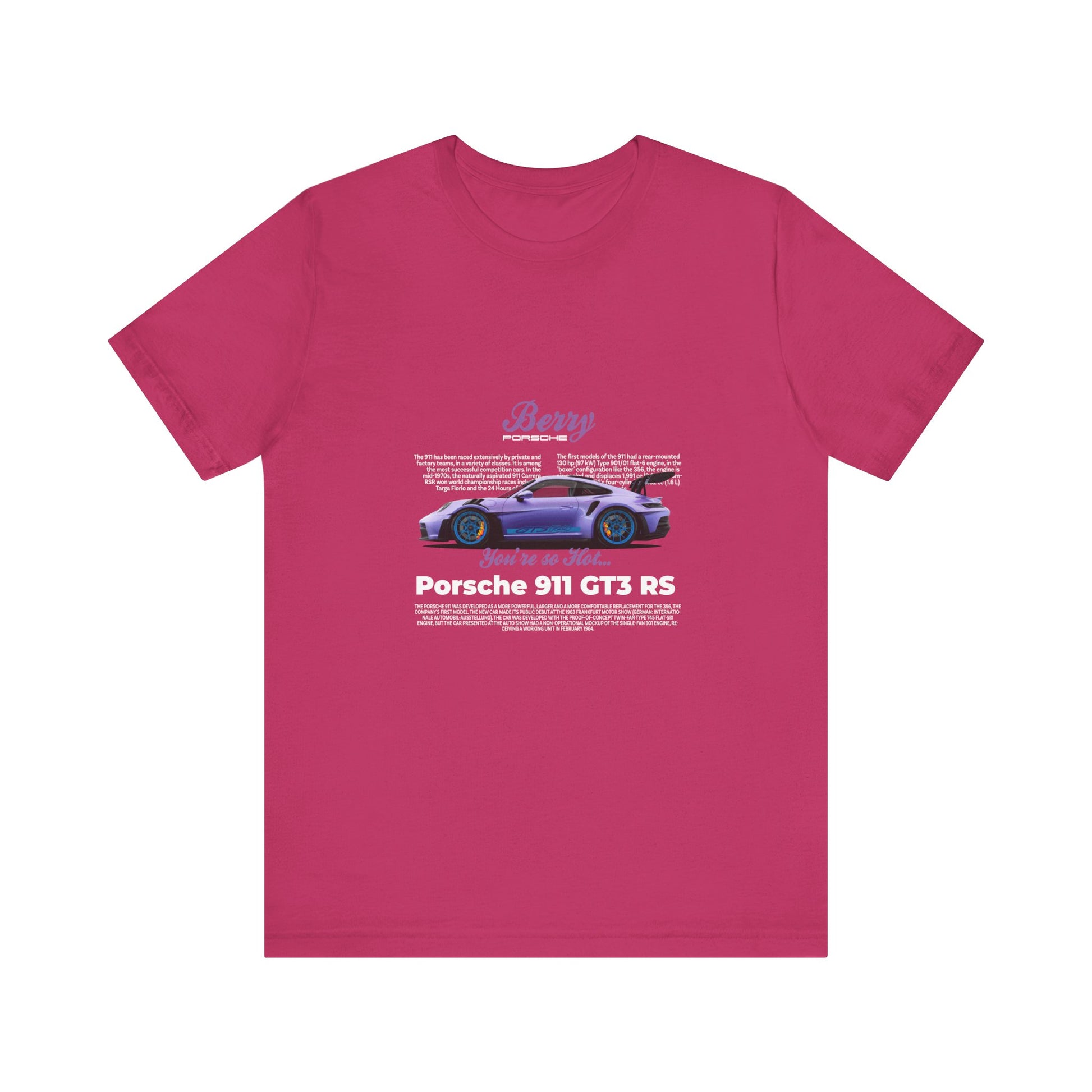 Porsche 911 GT3 RS Berry Car Tee for Automotive Enthusiasts - CreativeRino