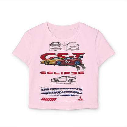 Mitsubishi Eclipse GST Women's Car Enthusiast Baby Tee - Car T-shirt Design - CreativeRino