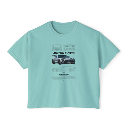 Mercedes-Benz AMG Women's Boxy Tee - Stylish Racing-Inspired Design for Car Enthusiasts - CreativeRino