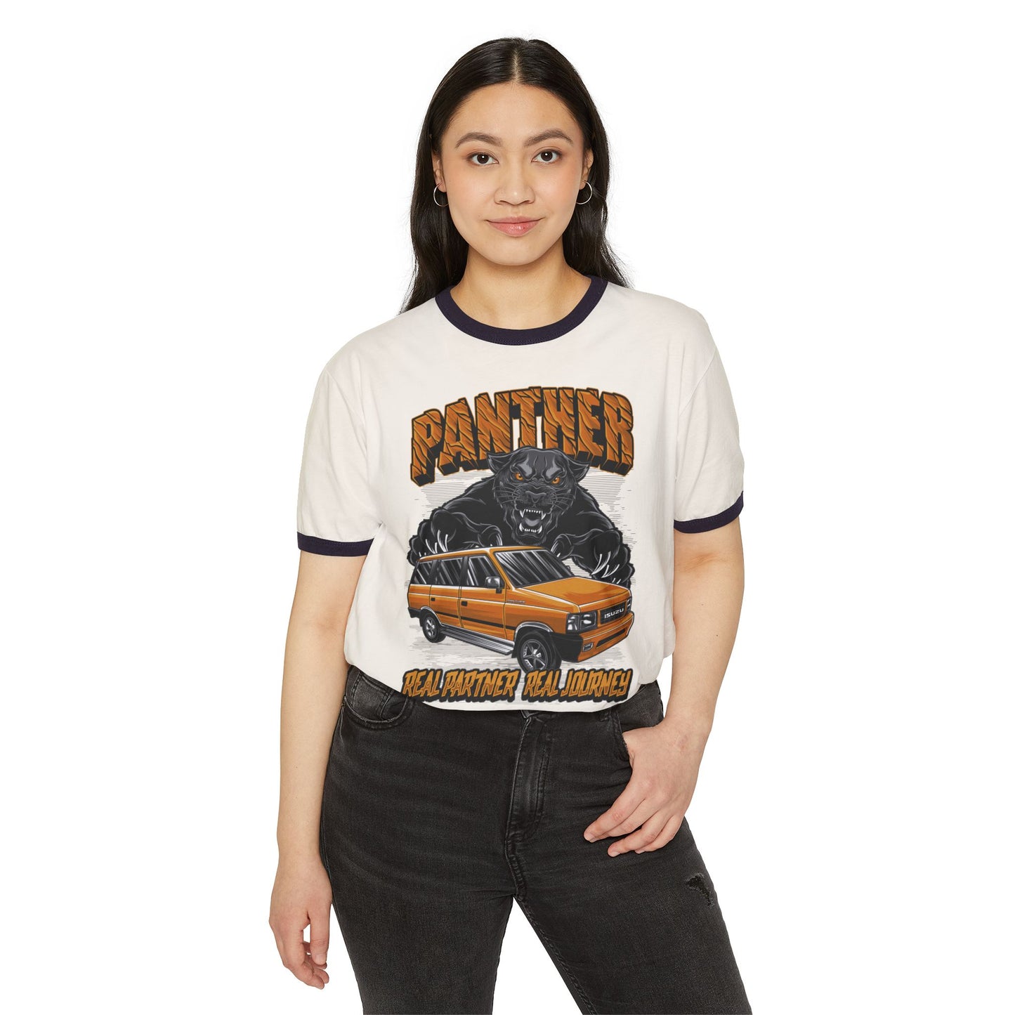 Isuzu Panther Raja Vintage Unisex Cotton Ringer T-Shirt - Retro Graphic Tshirt for Car Lovers - CreativeRino