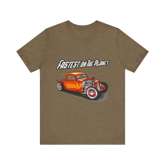 Fastest on the Planet Retro Car T-shirt - CreativeRino