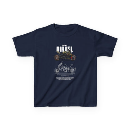 Ducati Diavel Cool Motorcycle Graphic Kids Heavy Cotton Tee - Perfect T-shirt for Young Riders - CreativeRino