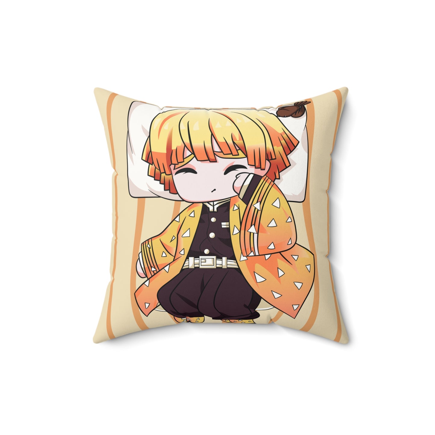 Cute Anime Demon Slayer Character Faux Suede Square Pillow | Cozy Decor for Fans - CreativeRino