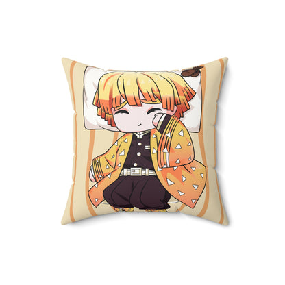 Cute Anime Demon Slayer Character Faux Suede Square Pillow | Cozy Decor for Fans - CreativeRino