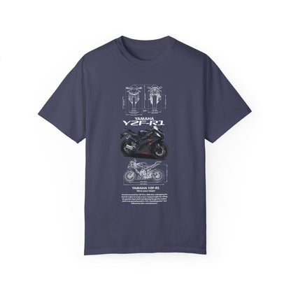 Yamaha YZF-R1 Unisex Garment-Dyed T-Shirt - Perfect for Motorcycle Lovers - CreativeRino
