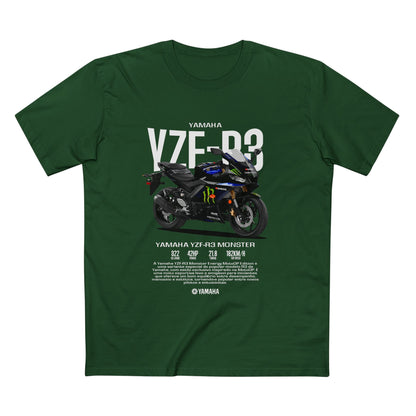 Yamaha YZF-R3 Monster Motorcycle Tee - Adult Staple T-Shirt for Riders - CreativeRino