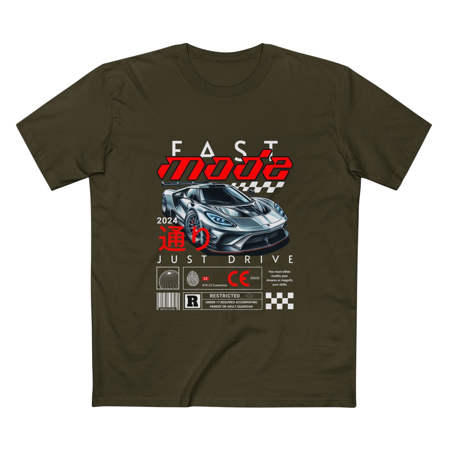 Fast Mode Graphic Tee - Just Drive Car Enthusiast T-Shirt - CreativeRino