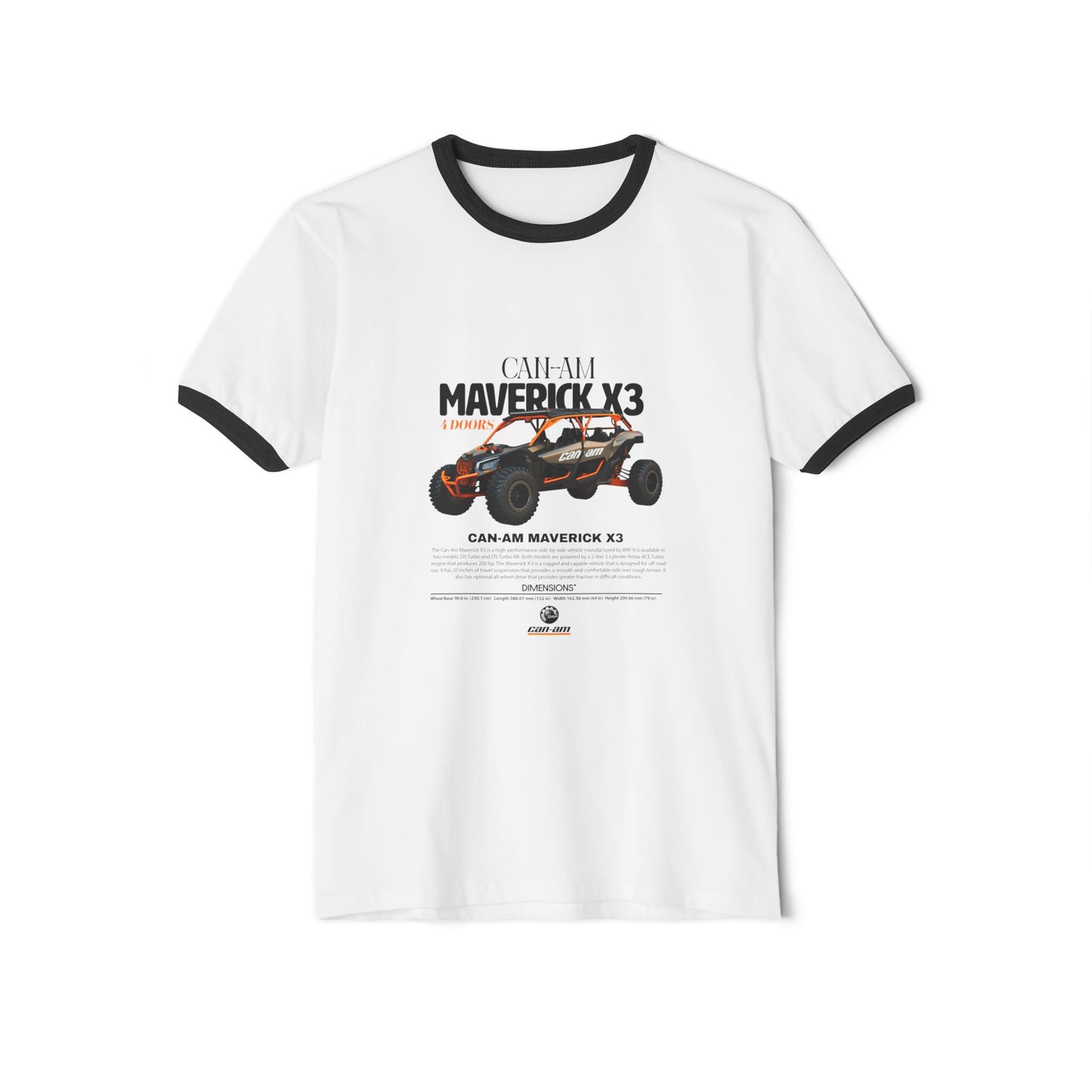 Can-Am Maverick X3 Unisex Cotton Ringer T-Shirt - CreativeRino